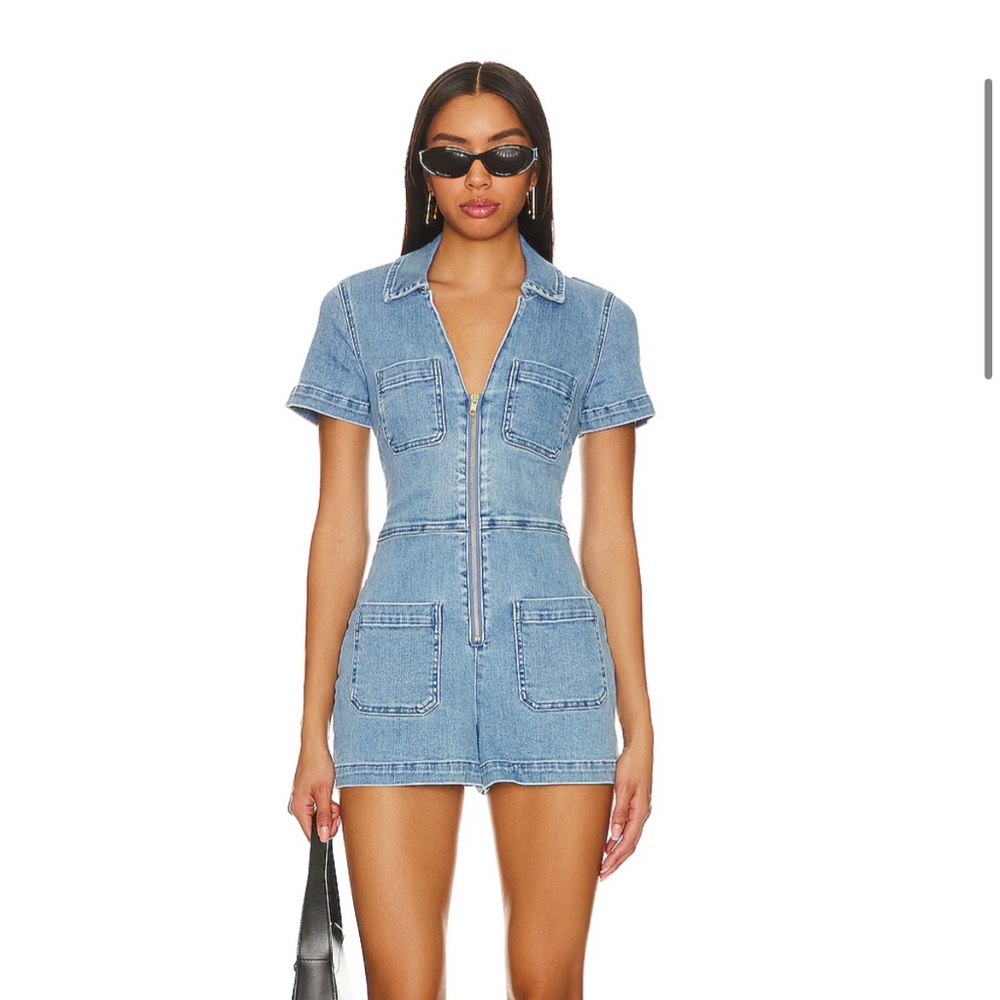 Show Me Your MuMu Blue Denim Romper
